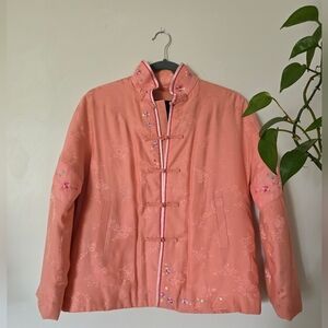 Artistic Palace Size XXL girls /Small Womens Silk Asian Pink Jacket